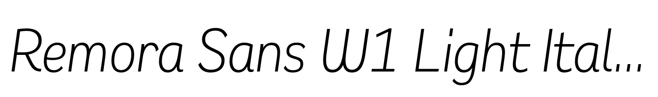 Remora Sans W1 Light Italic